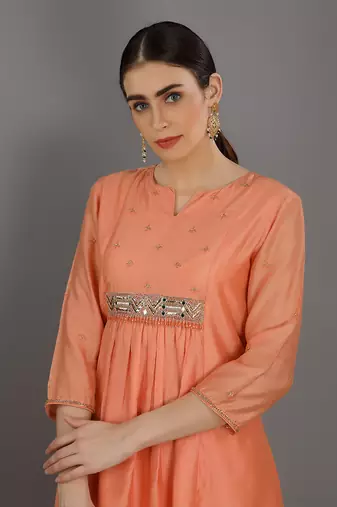 Abid Peach Kurta Set