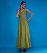 Olive Embroidered Gown