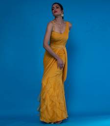 Mustard Drape OnePeice Saree