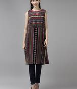 Multicolor printed georgette cotton-kurtis