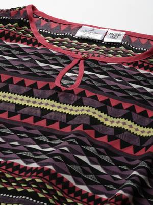 Multicolor printed georgette cotton-kurtis 2