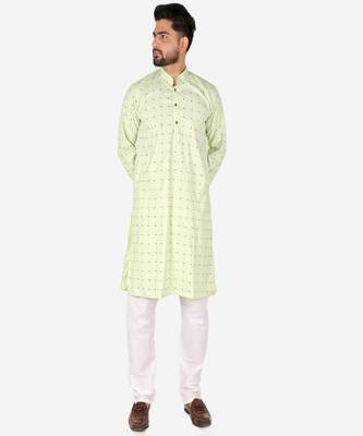 Men's Cotton Kurta Pajama Set | Printed | Wedding Wear (A-114 ) 1