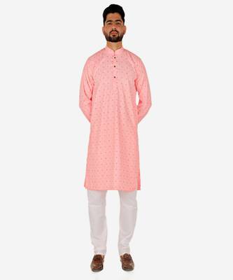 Men's Cotton Kurta Pajama Set | Printed | Wedding Wear (A-114 ) 1