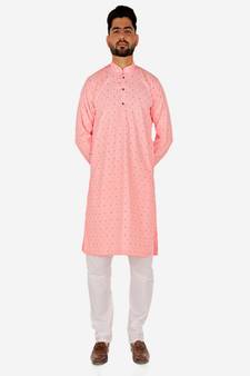 Men's Cotton Kurta Pajama Set | Printed | Wedding Wear (A-114 )