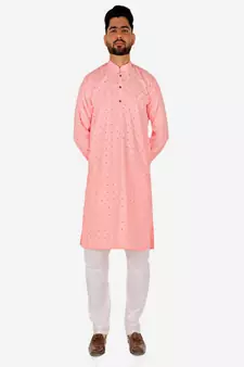 Men's Cotton Kurta Pajama Set | Printed | Wedding Wear (A-114 )