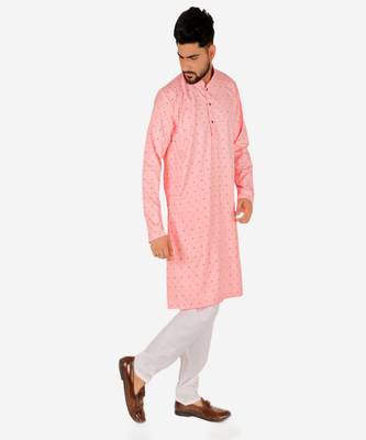 Men's Cotton Kurta Pajama Set | Printed | Wedding Wear (A-114 ) 4