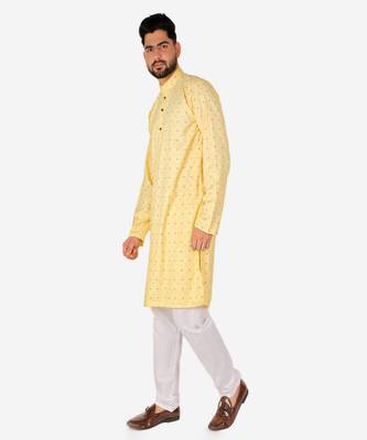 Men's Cotton Kurta Pajama Set | Printed | Wedding Wear (A-114 ) 3