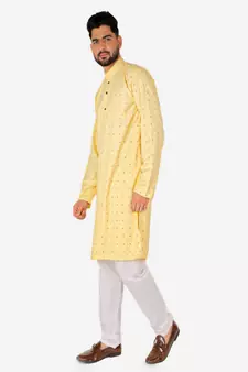 Men's Cotton Kurta Pajama Set | Printed | Wedding Wear (A-114 )