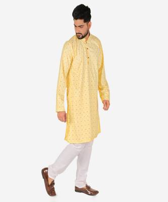 Men's Cotton Kurta Pajama Set | Printed | Wedding Wear (A-114 ) 4