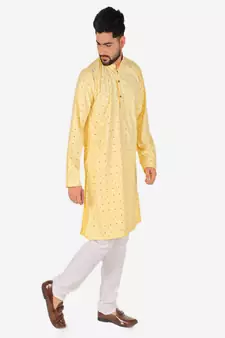 Men's Cotton Kurta Pajama Set | Printed | Wedding Wear (A-114 )