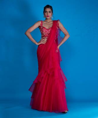 Shirani Pink Saree 2