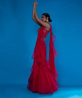 Shirani Pink Saree 4