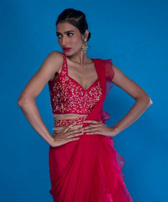 Shirani Pink Saree 5