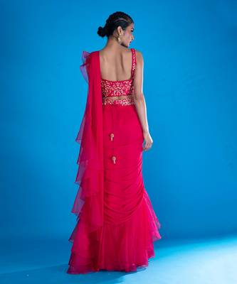 Shirani Pink Saree 6