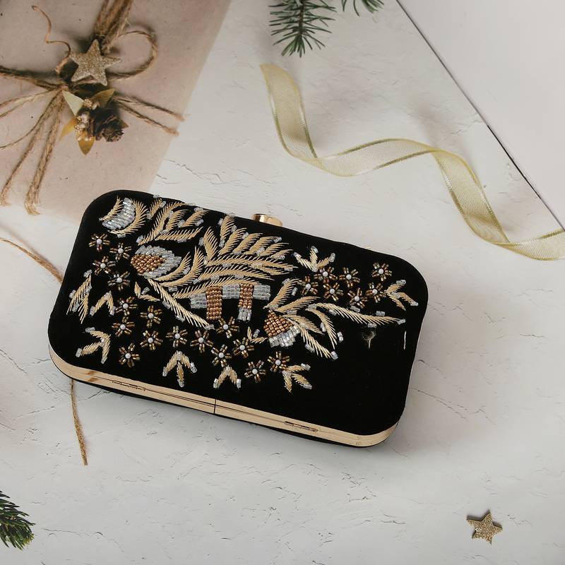 Worthyy Enterprises Handcrafted Embroidered Clutch Bag Purse Handbag For Women/Girls
