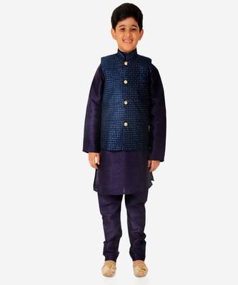 Silk Kurta Pajama For Kids Boys Ethnic Wear | 1 To 16 Years | S-200 1