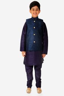 Silk Kurta Pajama For Kids Boys Ethnic Wear | 1 To 16 Years | S-200