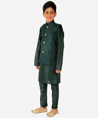 Silk Kurta Pajama For Kids Boys Ethnic Wear | 1 To 16 Years | S-200 3