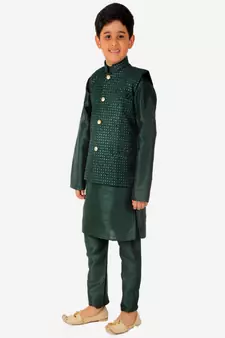 Silk Kurta Pajama For Kids Boys Ethnic Wear | 1 To 16 Years | S-200