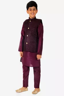 Silk Kurta Pajama For Kids Boys Ethnic Wear | 1 To 16 Years | S-200