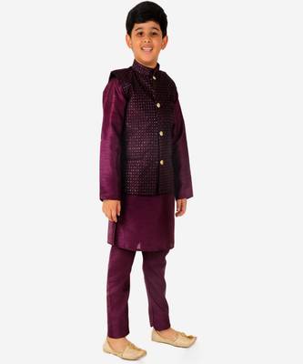 Silk Kurta Pajama For Kids Boys Ethnic Wear | 1 To 16 Years | S-200 4