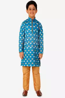 Kurta Pajama For Kids Boys | Cotton | Floral Print | Ethnic Wear (S-204)