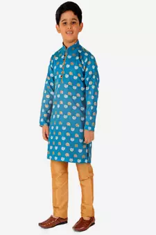 Kurta Pajama For Kids Boys | Cotton | Floral Print | Ethnic Wear (S-204)