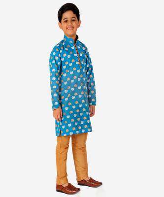 Kurta Pajama For Kids Boys | Cotton | Floral Print | Ethnic Wear (S-204) 4