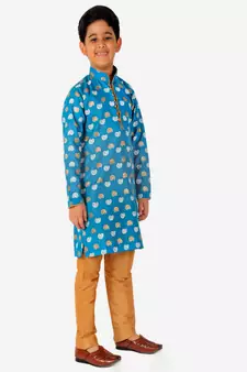Kurta Pajama For Kids Boys | Cotton | Floral Print | Ethnic Wear (S-204)