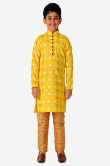 Kurta Pajama For Kids Boys | Cotton | Floral Print | Ethnic Wear (S-204)