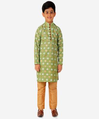 Kurta Pajama For Kids Boys | Cotton | Floral Print | Ethnic Wear (S-204) 1