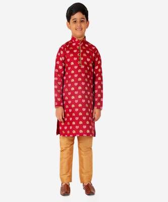 Kurta Pajama For Kids Boys | Cotton | Floral Print | Ethnic Wear (S-204) 1