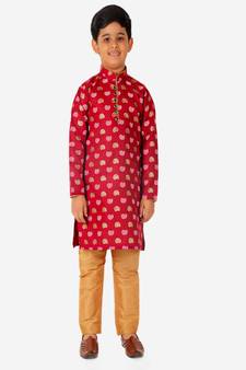 Kurta Pajama For Kids Boys | Cotton | Floral Print | Ethnic Wear (S-204)