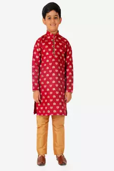 Kurta Pajama For Kids Boys | Cotton | Floral Print | Ethnic Wear (S-204)