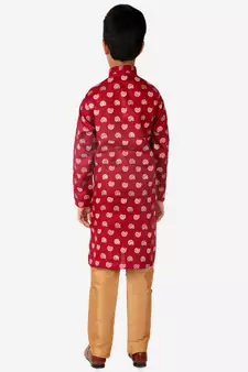 Kurta Pajama For Kids Boys | Cotton | Floral Print | Ethnic Wear (S-204)