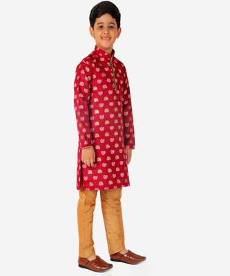 Kurta Pajama For Kids Boys | Cotton | Floral Print | Ethnic Wear (S-204) 3
