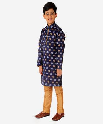 Kurta Pajama For Kids Boys | Cotton | Floral Print | Ethnic Wear (S-204) 4