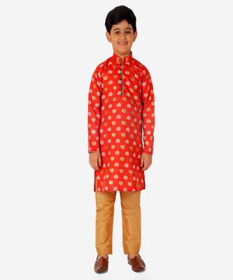 Kurta Pajama For Kids Boys | Cotton | Floral Print | Ethnic Wear (S-204) 1