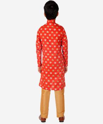 Kurta Pajama For Kids Boys | Cotton | Floral Print | Ethnic Wear (S-204) 2