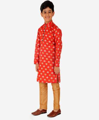 Kurta Pajama For Kids Boys | Cotton | Floral Print | Ethnic Wear (S-204) 3