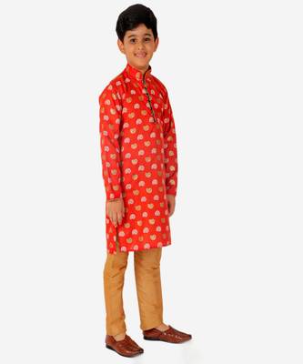 Kurta Pajama For Kids Boys | Cotton | Floral Print | Ethnic Wear (S-204) 4