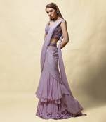 Lavender Radha Draped Saree Set