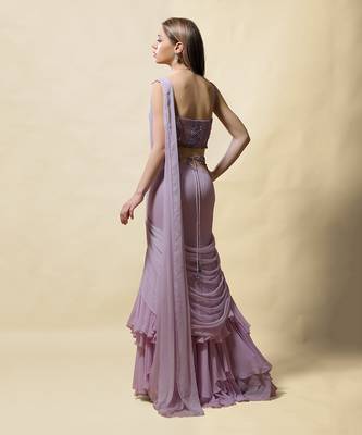 Lavender Radha Draped Saree Set 3