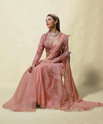 Pink Rati draped Saree 6