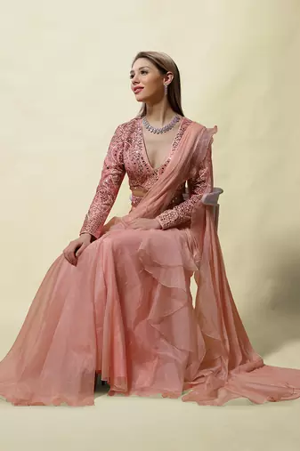 Pink Rati draped Saree
