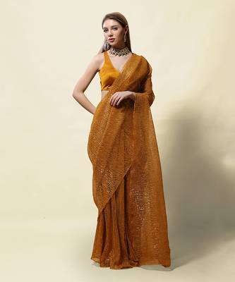 Mustard Sundari Saree Set 1