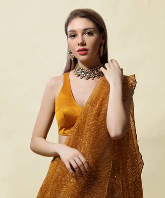 Mustard Sundari Saree Set 4