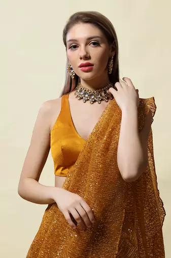 Mustard Sundari Saree Set