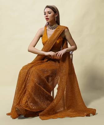 Mustard Sundari Saree Set 5