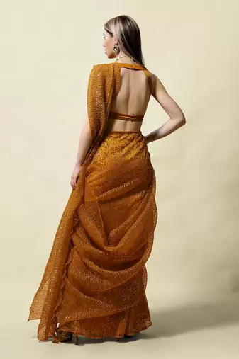 Mustard Sundari Saree Set